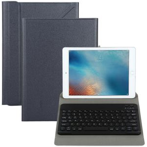 Universal Round Keys Detachable Bluetooth Keyboard + Leather Case without Touchpad for iPad 9-10 inch  Specification:Black Keyboard(Black)