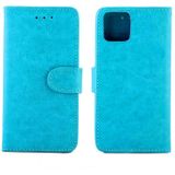 For Google Pixel4 Crazy Horse Texture Leather Horizontal Flip Protective Case with Holder & Card Slots & Wallet & Photo Frame(Baby Blue)