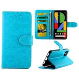 For Google Pixel4 Crazy Horse Texture Leather Horizontal Flip Protective Case with Holder & Card Slots & Wallet & Photo Frame(Baby Blue)