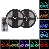 12V SMD 5050 30 LEDs Double Circle Waterproof Safety RGB LED Strip Combo with Remote Control