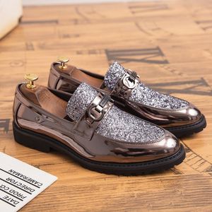 Mannen mode dikke bottom wees formele Business lederen schoenen  schoenmaat: 45 (zilver)