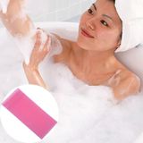 2 PCS Long Nylon Mesh Bath Shower Body Washing Clean Exfoliate Puff Scrubbing Towel Cloth Scrubbers Body Face Wash Cleaning Towel(Pink)