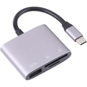 NK-3041 3 in 1 USB-C / Type-C Male to USB Female + SD / TF Card Slots OTG Adapter SD / TF Card Reader