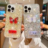 Voor iPhone 11 Starry Pailletten Strass Vlinder Epoxy TPU Telefoonhoesje (Blauw)