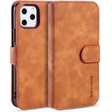 DG.MING Retro Oil Side Horizontal Flip Case with Holder & Card Slots & Wallet for iPhone 11 Pro(Brown)
