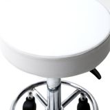 Verstelbare Beauty Barber Shop Bar Lift katrol kruk roerende kruk stoel (wit raster)