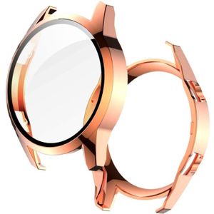 For Huawei Watch GT2 46mm 2 in 1  Tempered Glass Screen Protector + Fully Plating PC Case(Rose Gold)
