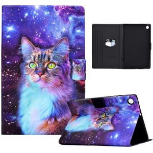 Voor Samsung Galaxy Tab A8 10.5 2021 Elektrische geperste TPU-lederen tabletcase (Star Cat)