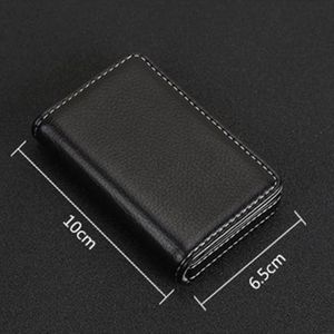 2 PCS Premium PU Leather Business Card Case with Magnetic Closure Size: 10*6.5*1.7cm(Magenta)