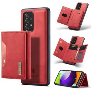 For Samsung Galaxy A52 5G / 4G DG.MING M2 Series 3-Fold Multi Card Bag + Magnetic Back Cover Shockproof Case with Wallet & Holder Function(Red)