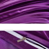 Pure Satin Silk Bedding Set Home Textile Bed Set Bedclothes Duvet Cover Sheet Pillowcases  Size:1.5m bed four-piece set(Purple)