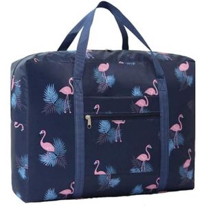 Reis waterdichte opvouwbare opbergtas voor handbagage (marineblauwe flamingo)