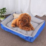 Dog Bone Pattern Big Soft Warm Kennel Pet Dog Cat Mat Blanket  Size: XL  90×70×15cm(Light Grey)