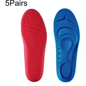 5 Pairs 081 Soft Breathable Shockproof Massage Sports Full Insole Shoe-pad  Size:L (255-280mm)(Blue)