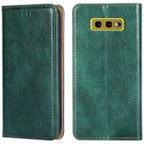 For Samsung Galaxy S10e PU + TPU Gloss Oil Solid Color Magnetic Horizontal Flip Leather Case with Holder & Card Slot & Wallet(Green)