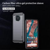 For Nokia X100 MOFI Gentleness Series Brushed Texture Carbon Fiber TPU Phone Case(Blue)