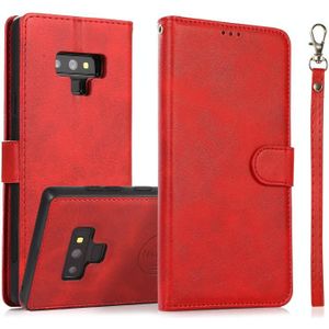 For Samsung Galaxy Note9 Calf Texture 2 in 1 Detachable Magnetic Back Cover Horizontal Flip Leather Case with Holder & Card Slots & Wallet & Photo Frame(Red)