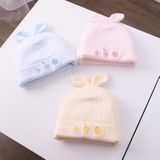 MZ9925 Letter Embroidery Pattern Newborn Skullcap Fall and Winter Baby Thick Warm Cotton Caps  Size: About 15.5cm(Pink)