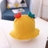 Baby Love-heart Knitted Hat Kinderen Wild Knitted Fisherman Hat  Maat: S (Geel)