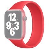 For Apple Watch Series 6 & SE & 5 & 4 40mm / 3 & 2 & 1 38mm Solid Color Elastic Silicone Replacement Wrist Strap Watchband  Size:L 156mm (Red)