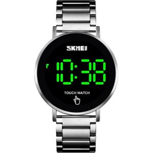 SKMEI 1550 Simple and Stylish LED Touch Screen Men  Watch Waterproof Stainless Steel With Electronic Watch(Silver)