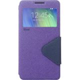 Cross Texture Horizontal Flip Leather Case with Card Slots & Call Display ID & Holder for Galaxy A7(Purple)