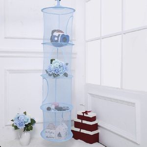 Foldable and Ventilated Four Box Toy Storage and Drying Basket(Blue)