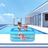 Household Indoor and Outdoor Ice Cream Pattern Children Square Inflatable Swimming Pool  Size:210 x 135 x 55cm  Color:Pink