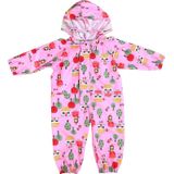 Siamese Children Raincoat  Print Thin Section Hooded  Raincoat  Size: M(Pink)