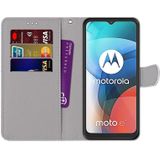 For Motorola Moto E7 Coloured Drawing Cross Texture Horizontal Flip PU Leather Case with Holder & Card Slots & Wallet & Lanyard(Fluorescent Water Texture)