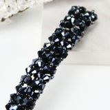 Fashion Girls Headwear Crystal Rhinestone Elastic Hair Clip Hair Accessories(Dark blue)