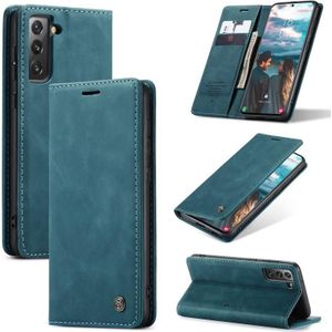For Samsung Galaxy S21 FE CaseMe 013 Multifunctional Horizontal Flip Leather Case  with Card Slot & Holder & Wallet(Blue)