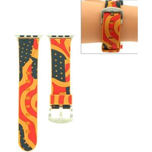 For Apple Watch Series 3 & 2 & 1 42mm Fashion The Old Glory Pattern Silicone Watch Strap(Orange)