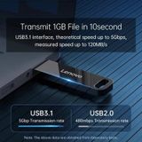 Lenovo SX1 USB3.1-flashdrive Hoge snelheid Push-Pull U-schijf Draagbare metalen USB-flashschijf  geheugen: 128G