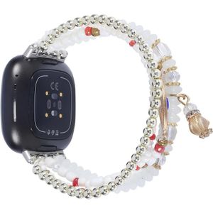 Voor Fitbit Versa 3 / Sense Eye Bead Chain Watch Band