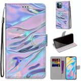 Coloured Drawing Cross Texture Horizontal Flip PU Leather Case with Holder & Card Slots & Wallet & Lanyard For iPhone 12 Pro Max(Fluorescent Water Texture)