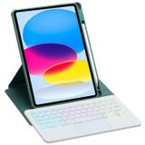 Voor iPad 2022 360 Rotatie Acryl Transparant Bluetooth Toetsenbord Lederen Case Met Touch Control / Backlight (Groen)