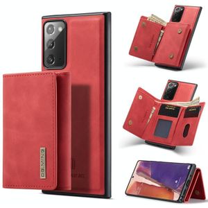 For Samsung Galaxy Note20 DG.MING M1 Series 3-Fold Multi Card Wallet + Magnetic Back Cover Shockproof Case with Holder Function(Red)