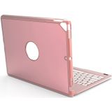 F102 For iPad 10.2 inch Wireless Bluetooth Keyboard Leather Case with Backlight (Rose Gold)