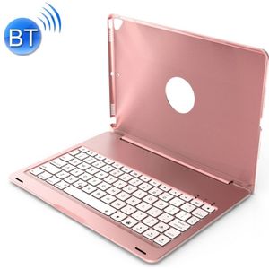 F102 For iPad 10.2 inch Wireless Bluetooth Keyboard Leather Case with Backlight (Rose Gold)