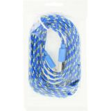 Nylon Netting Style Micro 5 Pin USB Data Transfer / Charge Cable for Galaxy S IV / i9500 / S III / i9300 / Note II / N7100 / Nokia / HTC / Blackberry / Sony  Length: 3m(Baby Blue)