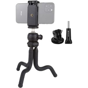 PULUZ Mini Octopus Flexible Tripod Holder with Ball Head & Phone Clamp + Tripod Mount Adapter & Long Screw for SLR Cameras  GoPro  Cellphone  Size: 25cmx4.5cm