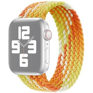 Single Loop Weaving Nylon Replacement Watchband  Size: S 145mm For Apple Watch Series 6 & SE & 5 & 4 44mm / 3 & 2 & 1 42mm(Fragrant Orange)