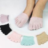 Women Invisible Non-slip Toe Socks Five Finger Socks(Light Green Full Toe)