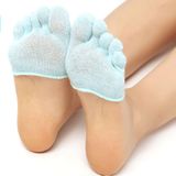 Women Invisible Non-slip Toe Socks Five Finger Socks(Light Green Full Toe)