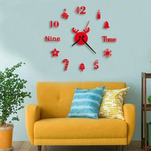 3 PCS Acrylic 3D Wall Clock DIY Living Room Bedroom Wall Background Decoration(Red)
