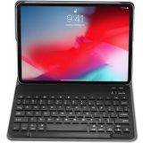 A11 Bluetooth 3.0 Ultra-thin ABS Detachable Bluetooth Keyboard Leather Case with Holder for iPad Pro 11 inch 2021 (Black)