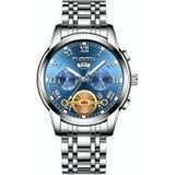 FNGEEN 4001 Men Non-Mechanical Watch Multi-Function Quartz Watch  Colour: White Steel Blue Surface