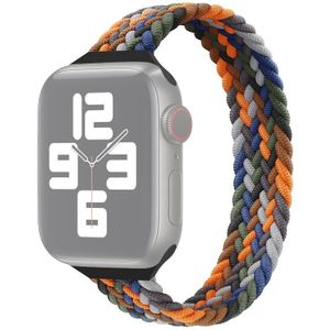 Small Taille Single Loop Nylon Vlecht Vervangende horlogeband voor Apple Watch Series 7 41mm / 6 & SE & 5 & 4 40 MM / 3 & 2 & 1 38mm  Grootte: L 155mm (Camouflage Kleurrijk)