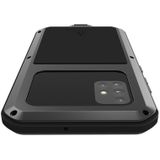 For Galaxy A51 LOVE MEI Metal Shockproof Waterproof Dustproof Protective Case(Black)